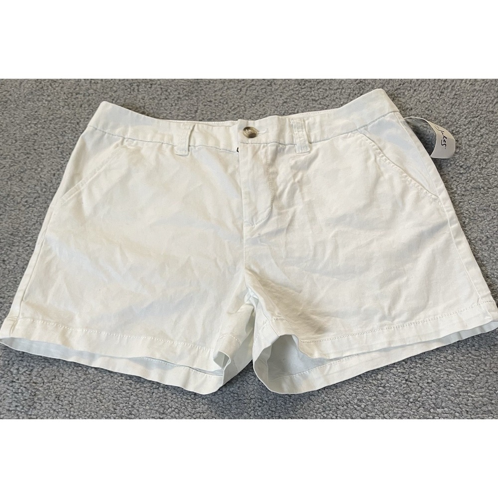 Maison Jules Chino Shorts Women's Sz 6 White 4" Inseam Beach Coastal Modern